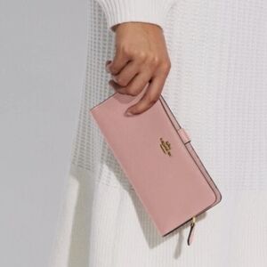 Coach Smooth Leather Skinny Wallet Pink